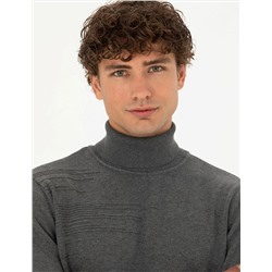 Gri Melanj Slim Fit Kazak