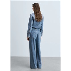 Jeans wide leg pinzas