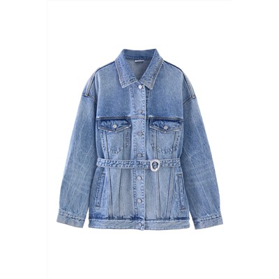 Chaqueta larga vaquera Azul