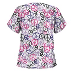 Happy Scrubs® Peace Out White Scrub Top