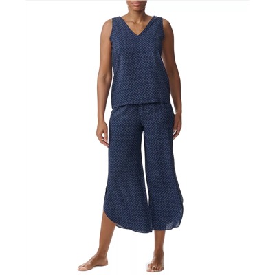 Tommy Hilfiger Women's Printed Cropped Pajama Set
