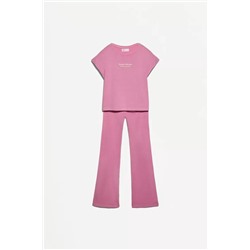 Set camiseta y legging flare efecto lavado