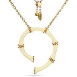 Кулон Бамбук (эмаль сливочное масло; покрытие золото) 70см, Есть комплект