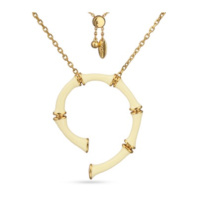 Кулон Бамбук (эмаль сливочное масло; покрытие золото) 70см, Есть комплект