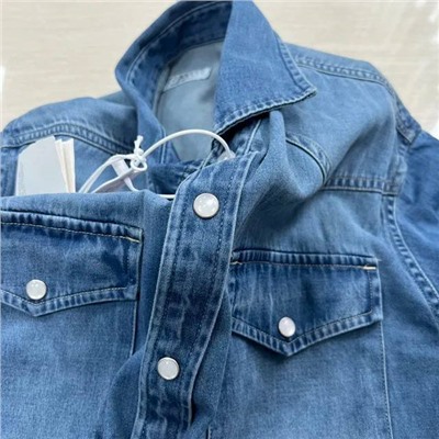 Мужская джинсовая рубашка с эффектом состаривания   Brunell*o Cucinell*i