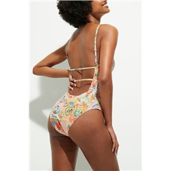 Bañador tiras traseras lúrex