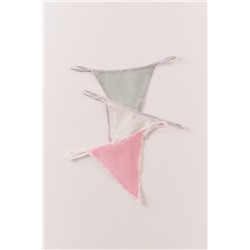 Pack 3 tangas verde, rosa y rosa oscuro