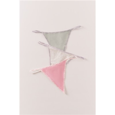 Pack 3 tangas verde, rosa y rosa oscuro