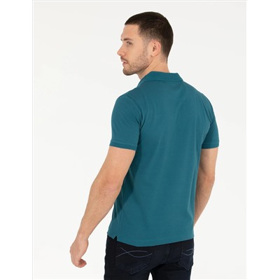 Yeşil Slim Fit Polo Yaka Merserize Tişört