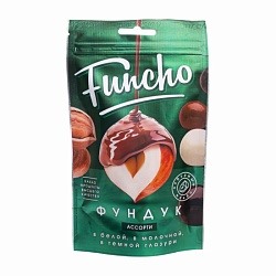 Funcho 100 г Драже Фундук ассорти в белой, в молочной и в темной кондитерской глазури