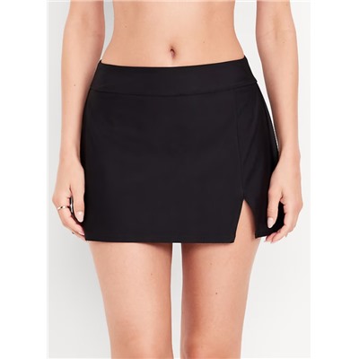 High-Waisted Matte Swim Skirt