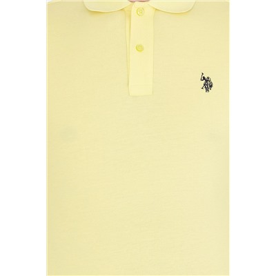 Erkek Açık Sarı Basic Polo Yaka Tişört