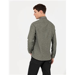 Yeşil Slim Fit Uzun Kollu Gömlek