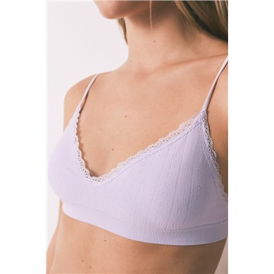 Sujetador top Seamless encaje lila