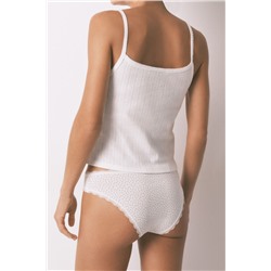 Braga clásica algodón blanca estampado puntos