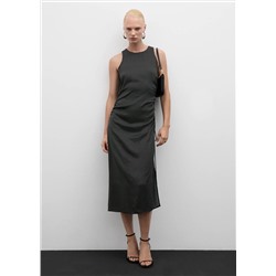 Vestido lunares fruncido lateral