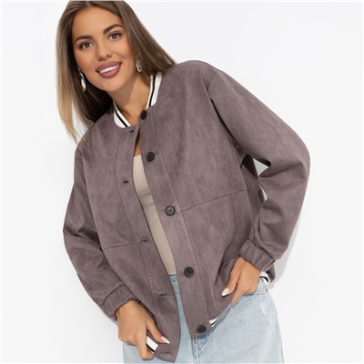 Бомбер из мягкой замши, Любуйся мной (коричневый)