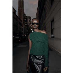 ASYMMETRIC TEXTURED KNIT JUMPER