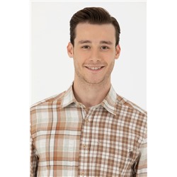 Erkek Kum Uzun Kollu Gömlek