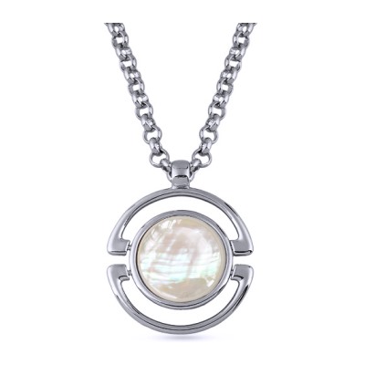 Кулон Амфитрита (перламутр 50мм; покрытие родий) 85-90см, Есть комплект