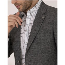 Antrasit Ekstra Slim Fit Keten Karışımlı Ceket