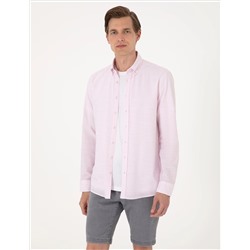 Nar Çiçeği Slim Fit Uzun Kollu Gömlek