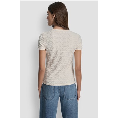 LOGO JACQUARD SHORT SLEEVE CREW NECK TEE