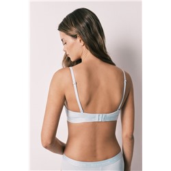 Sujetador triangular algodón canalé azul CHARMING