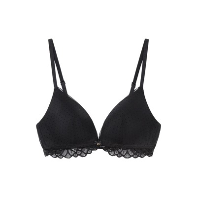 LOVELY Sujetador triangular encaje tul negro