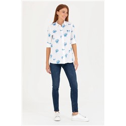 Kadın Saks Uzun Kollu Gömlek