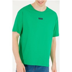 Erkek Elma Yeşili Comfort Bisiklet Yaka Tişört