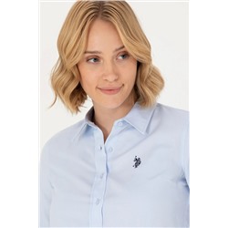 Kadın Açık Mavi Uzun Kollu Basic Gömlek