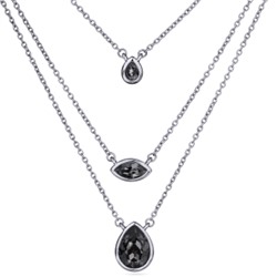 Колье Эйва (кристаллы SW темно-серые; покрытие родий) 47см, Есть комплект