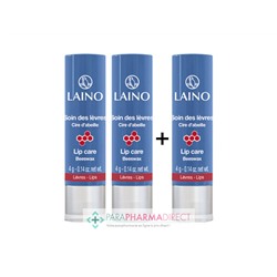 Laino Stick Soin des Lèvres à la Cire d'Abeille lot de 2x4g +1 OFFERTLot  × 3