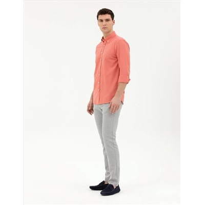 Gri Slim Fit Kanvas Pantolon