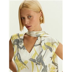 Платье миди из 100% вискозы с цветочным принтом, PL1740/narcis