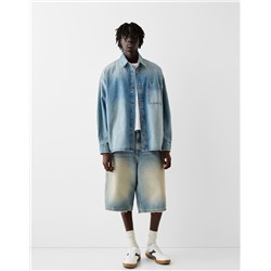 Long sleeve oversize denim shirt