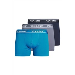 Jack & Jones Erkek Düz Renk Mikrofiber 3'lü Boxer Paketi - Carl