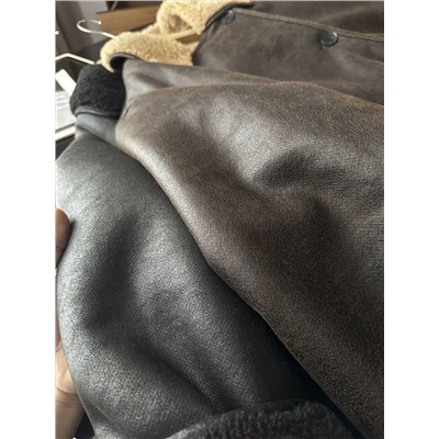 Женская дублёнка свободного кроя со спущенным плечом   ЗАР*А