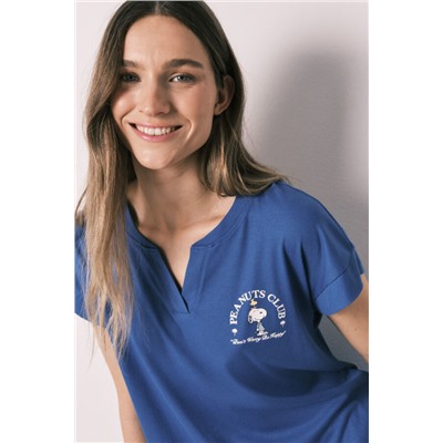 Pijama corto Snoopy azul