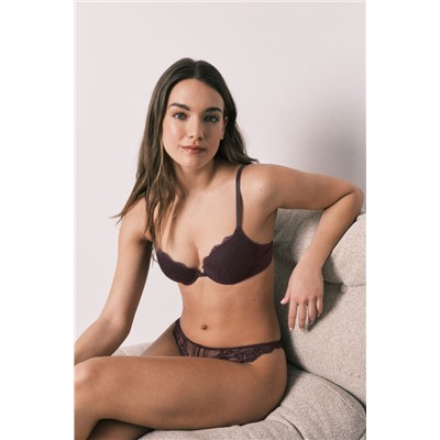 Sujetador clásico relleno encaje morado BEAUTIFUL