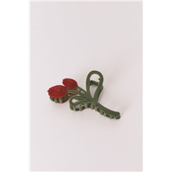 Pinza grande tulipán rojo y verde