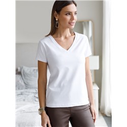 Футболка из премиального хлопка с V-образным вырезом