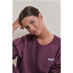 Sudadera corta felpa vino