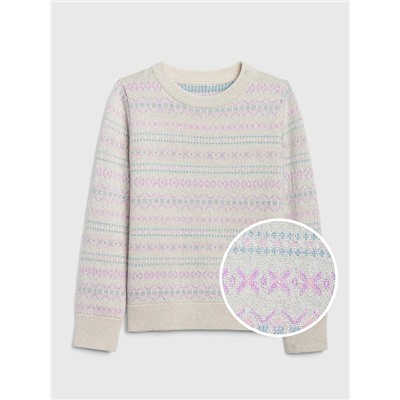 Kids Metallic Fair Isle Sweater