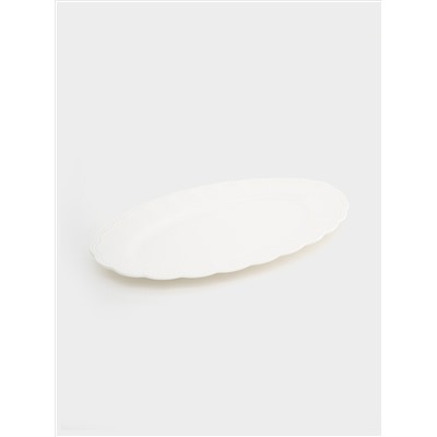 Блюдо, 36x23 см, овальное, белое, Elite