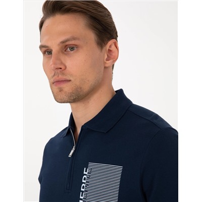 Lacivert Slim Fit Polo Yaka Tişört