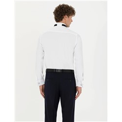 Beyaz Slim Fit Smokin Gömlek