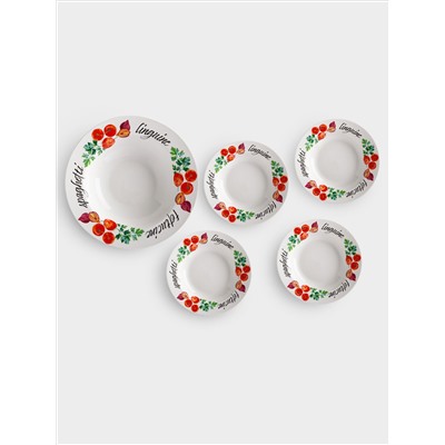 Набор тарелок, 5 шт, фарфор P, Травы