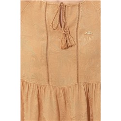 Kadın Somon Keten Görünümlü Uzun Kollu Gömlek